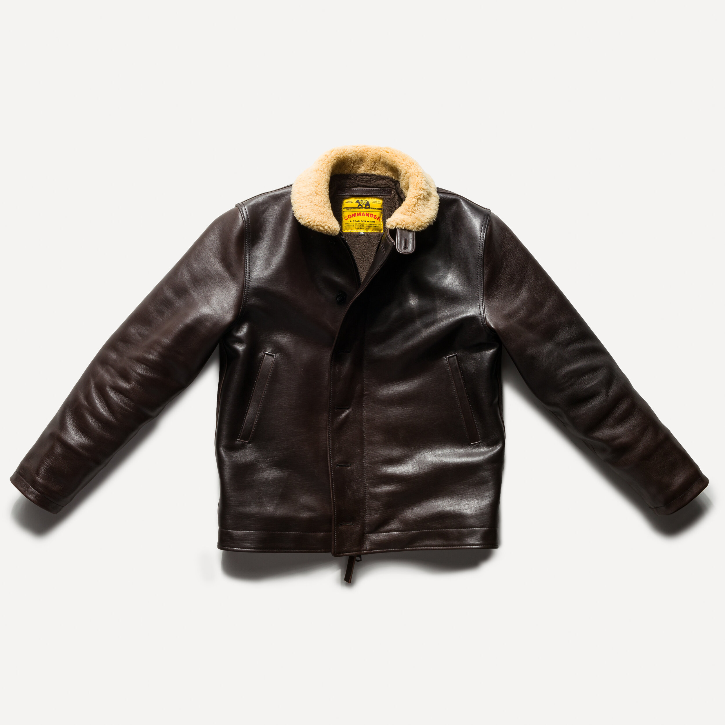 Brown/Black Horsehide N1 Deck Jacket (Made To Order) — Black Bear